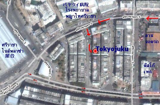 map for Tokyojuku Japanese and Thai School